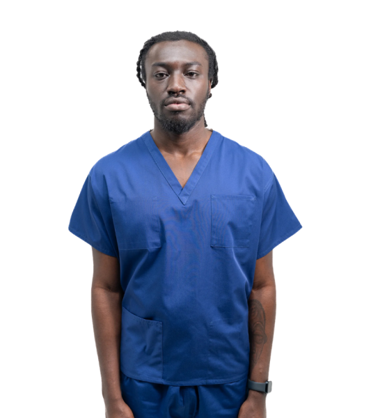 Men/Women Reversible Scrub Top/Uniform/Hospital/Doctor/Nurse/Medical/Royal Blue