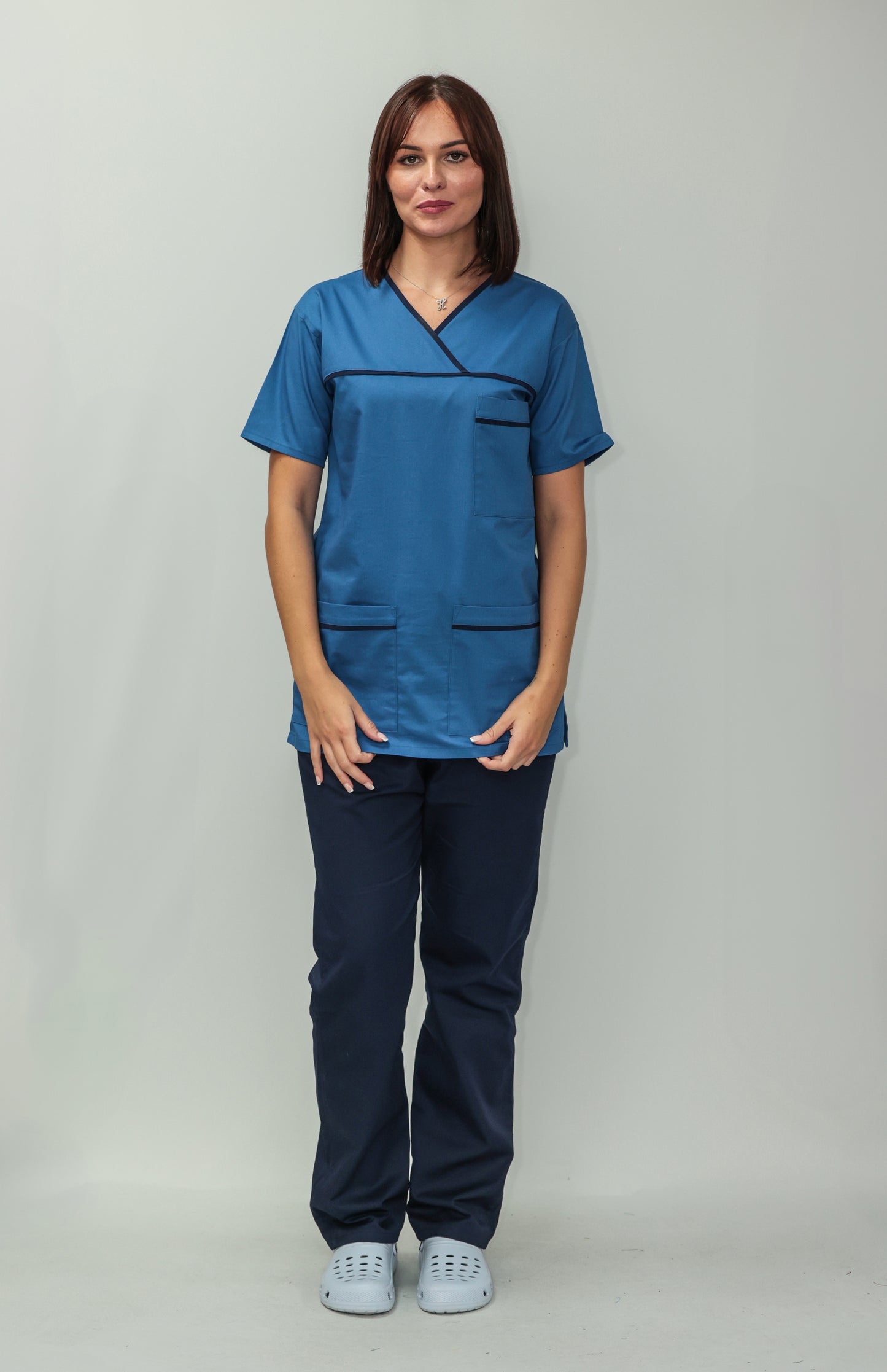 Female Tunic Navy Piping No Zip