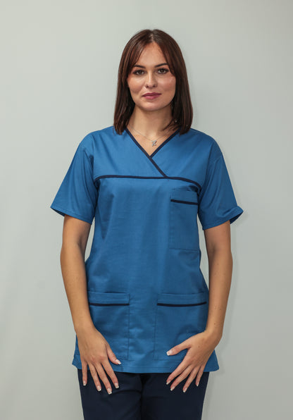 Female Tunic Navy Piping No Zip