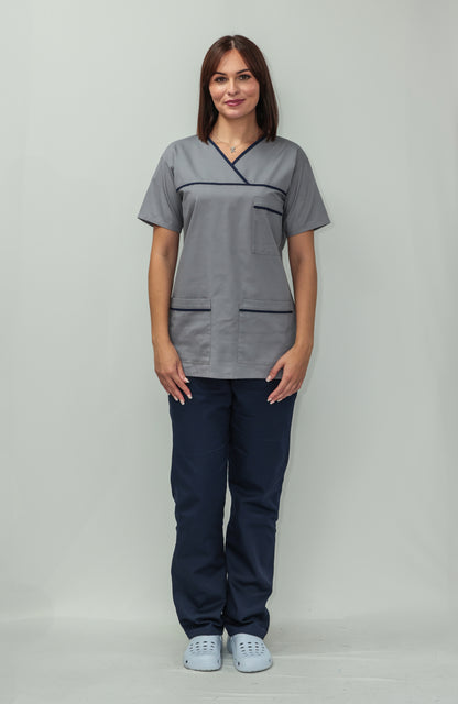 Female Tunic Navy Piping No Zip