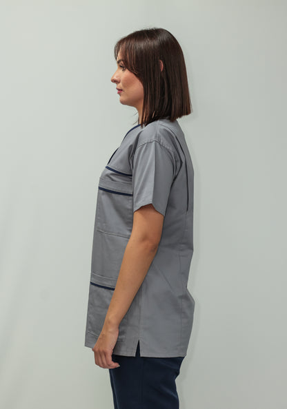 Female Tunic Navy Piping No Zip