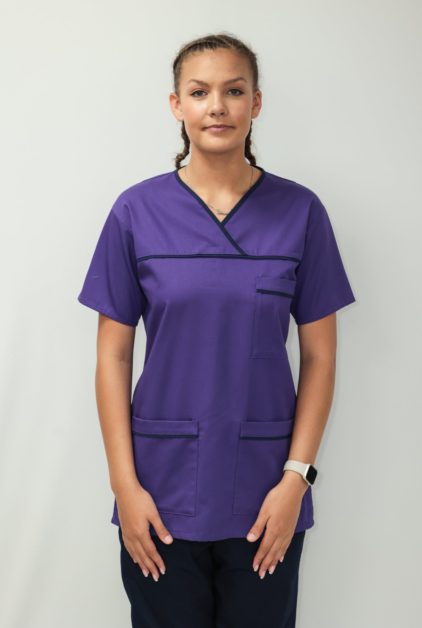 Female Tunic Navy Piping No Zip