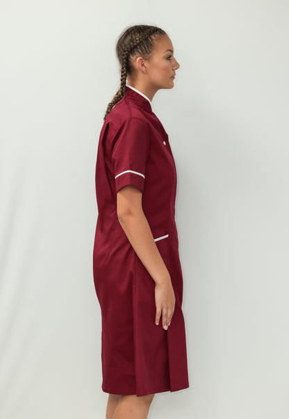 Nurses Dress Mandarin Collar White Piping