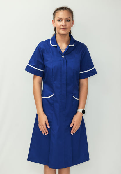 Nurses Dress Classic Collar White Piping