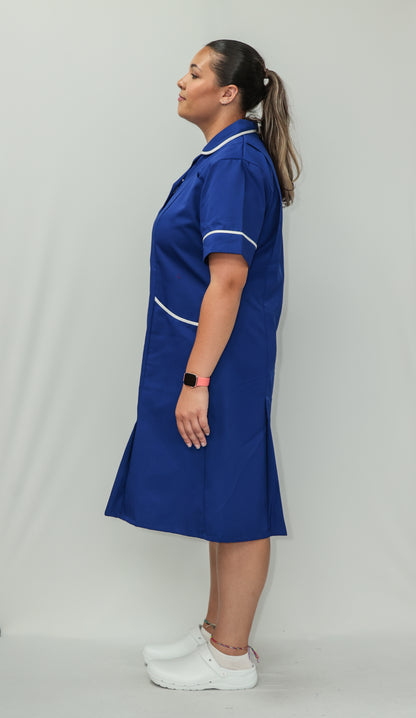 Nurses Dress Classic Collar White Piping