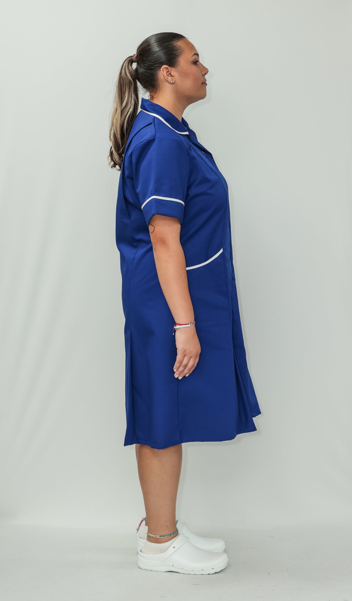 Nurses Dress Classic Collar White Piping