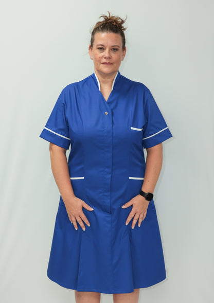 Nurses Dress Mandarin Collar White Piping