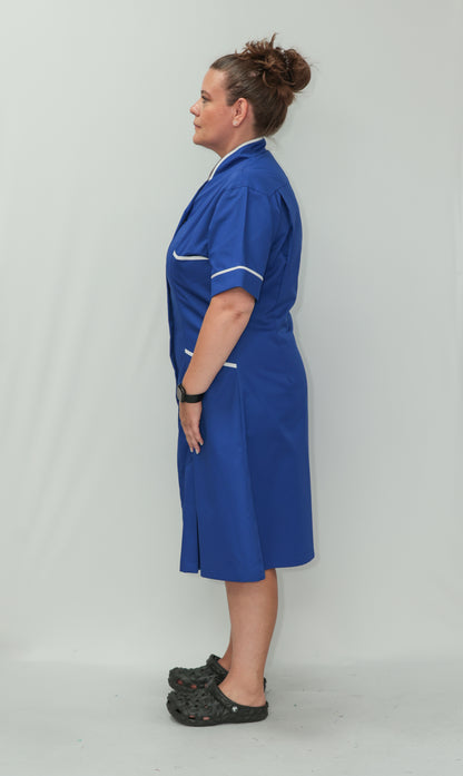 Nurses Dress Mandarin Collar White Piping