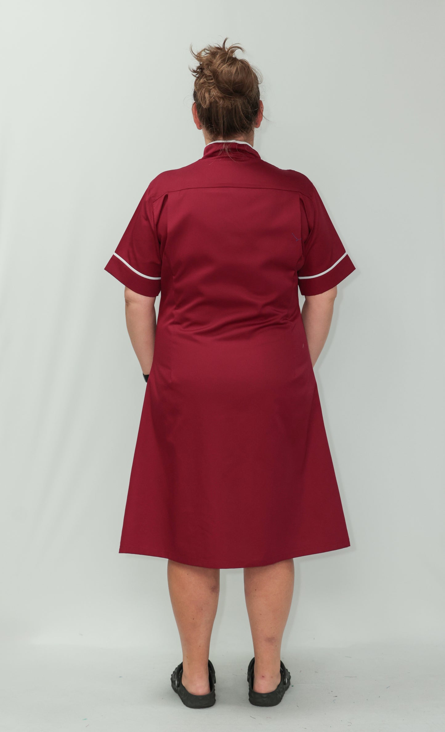 Nurses Dress Mandarin Collar White Piping
