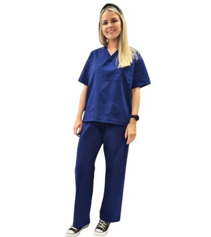 Men/Women Reversible Scrub Top/Uniform/Hospital/Doctor/Nurse/Medical/Royal Blue
