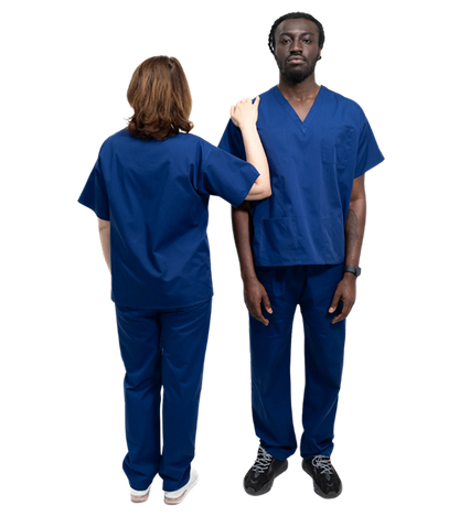 Men/Women Reversible Scrub Top/Uniform/Hospital/Doctor/Nurse/Medical/Royal Blue