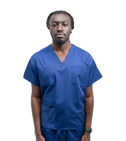 Men/Women Reversible Scrub Top/Uniform/Hospital/Doctor/Nurse/Medical/Royal Blue