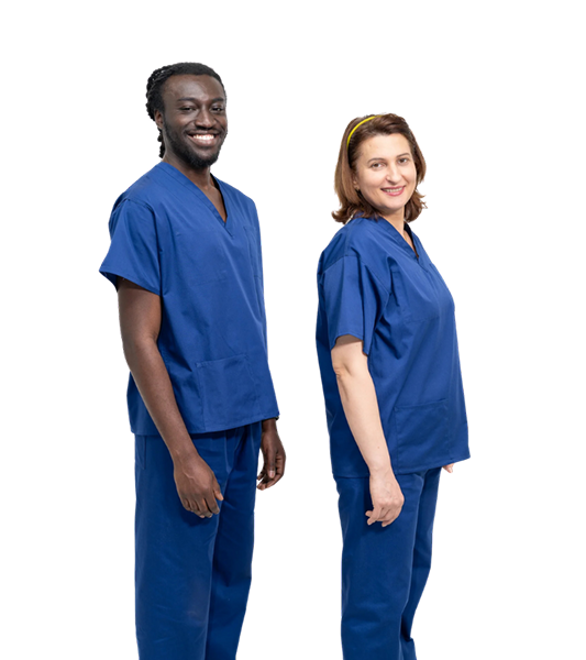 Men/Women Reversible Scrub Top/Uniform/Hospital/Doctor/Nurse/Medical/Royal Blue