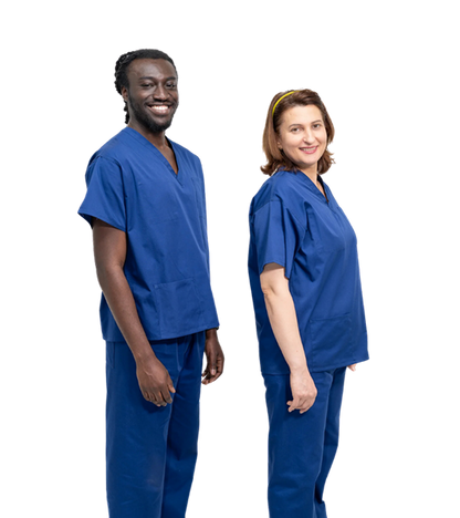 Men/Women Reversible Scrub Top/Uniform/Hospital/Doctor/Nurse/Medical/Royal Blue