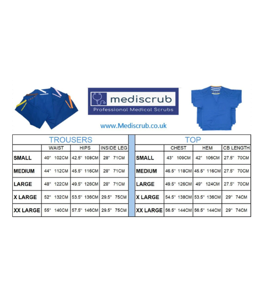 Men/Women Reversible Scrub Top/Uniform/Hospital/Doctor/Nurse/Medical/Royal Blue